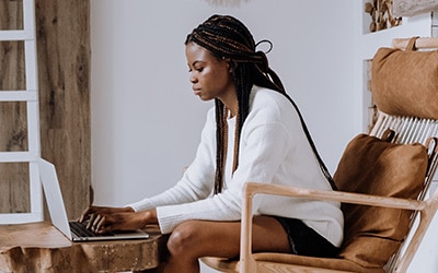 black woman on laptop